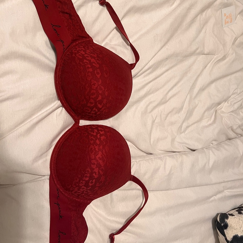 PINK Victoria's Secret Red Push-Up Bra